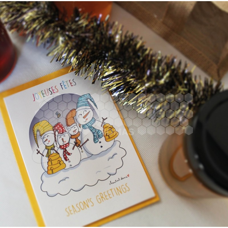 CARTE ILLUSTRATION C.DANA - JOYEUSES FETES - "LES BONHOMIELS"