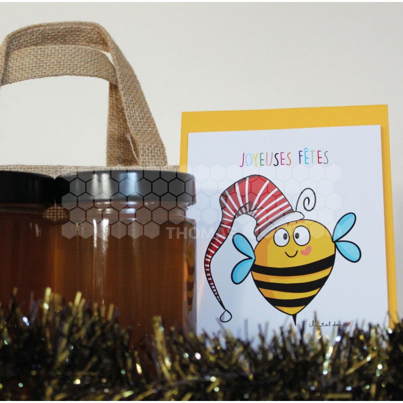 CARTE ILLUSTRATION C.DANA - JOYEUSES FETES - "L'ABEILLE ATTITUDE"