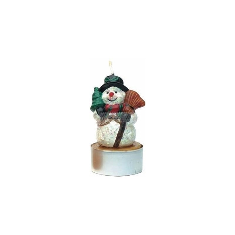 MOULE A BOUGIE : BONHOMME DE NEIGE SUR SOCLE