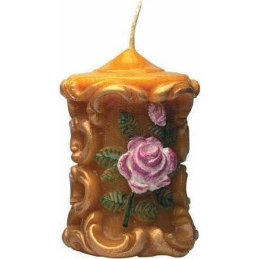 MOULE A BOUGIE : BOUGIE ORNEMENT ROSE