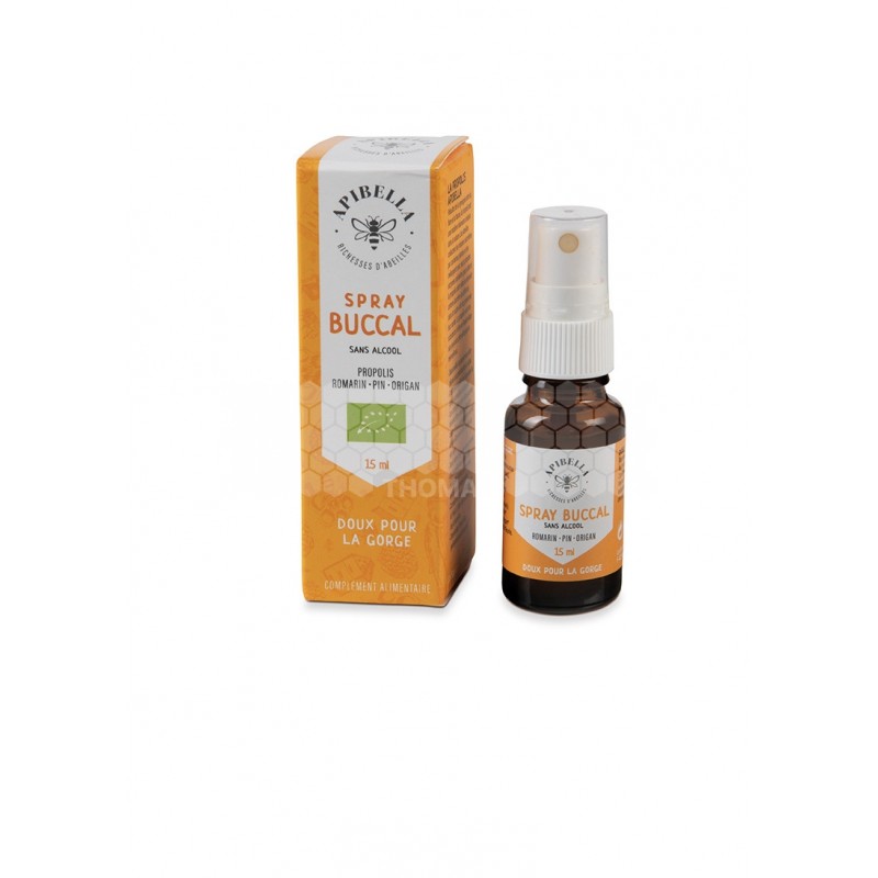 APIBELLA - SPRAY BUCCAL PROPOLIS HUIL. ESSENTIEL. SANS ALCOOL (15 ml)