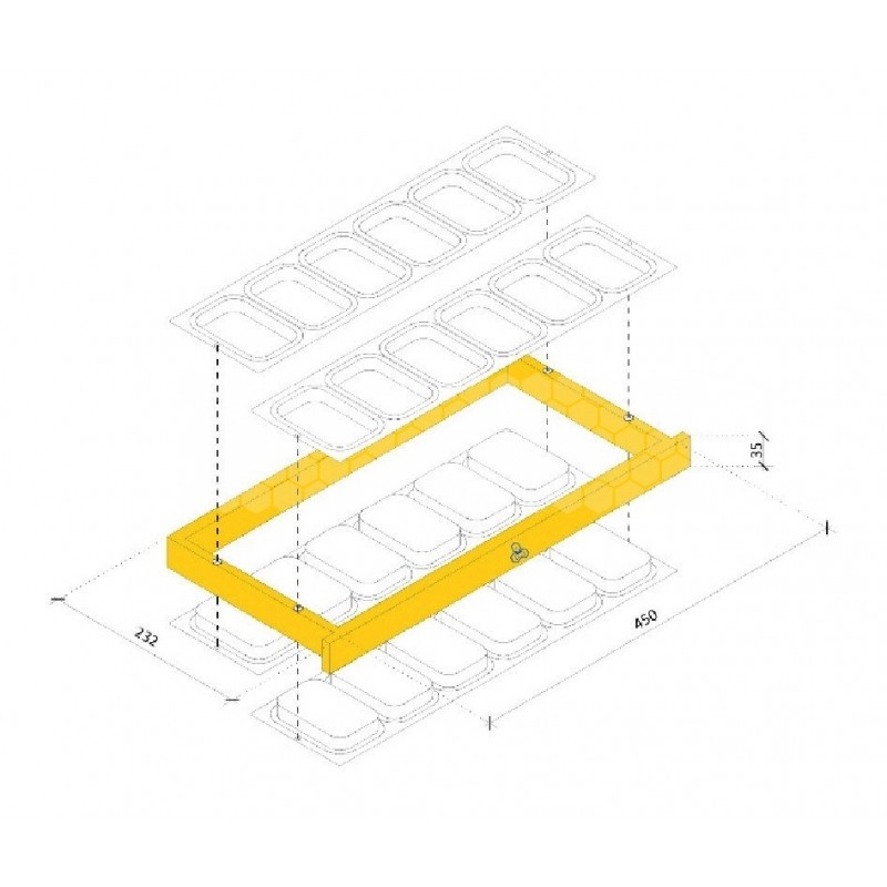 COFFRET CADRE PREMIUM LGTH (24 SECTIONS POUR MIEL EN RAYON)