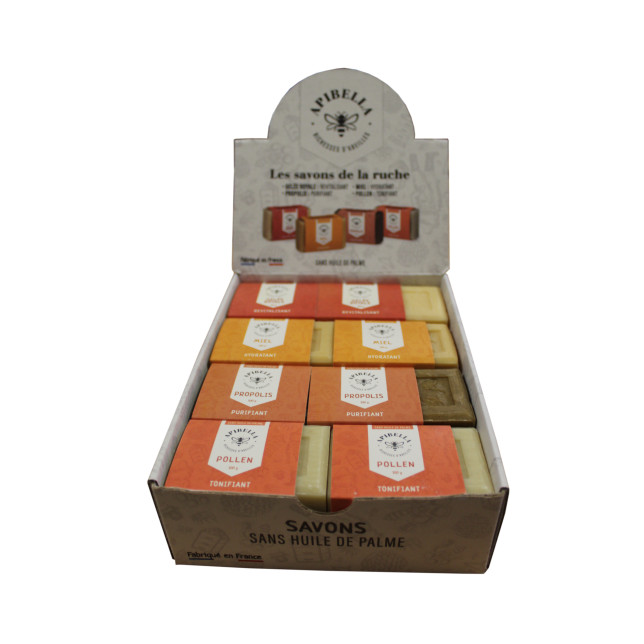 APIBELLA - COFFRET 4*4 SAVONS 100 g - Miel-Pollen-Prop-G.Royale