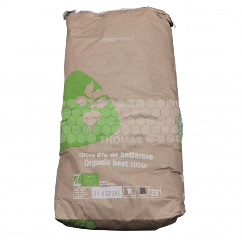 SUCRE BIO CRISTALLISE ORIGINE FRANCE (SAC 25Kg)