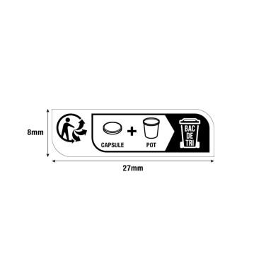 ETIQUETTES INFO-TRI POT COUVERCLE PLASTIQUE 28 x 8mm (BOITE DE 750)