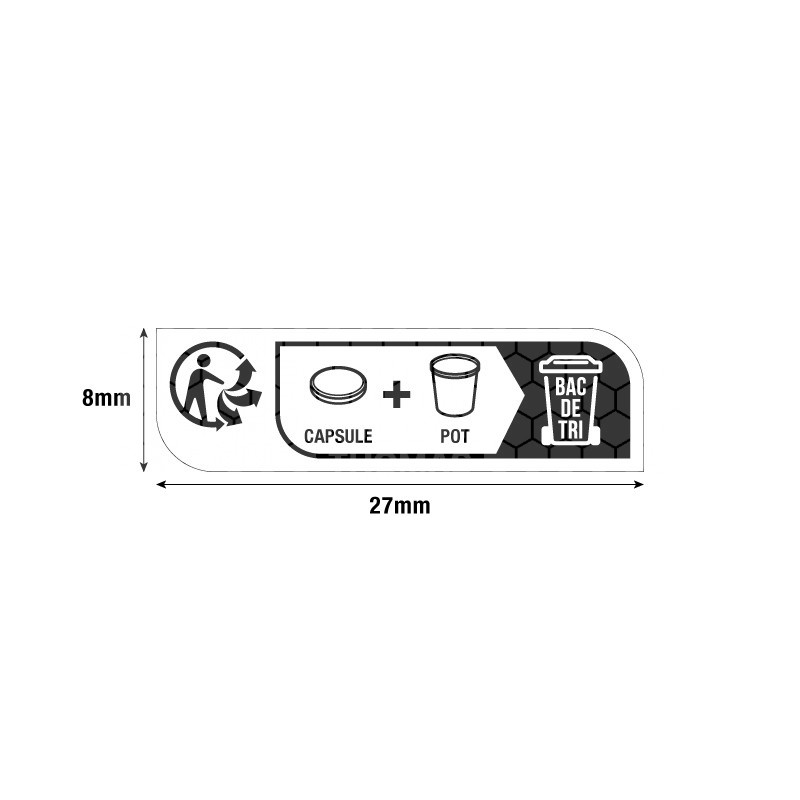 ETIQUETTES INFO-TRI POT COUVERCLE PLASTIQUE 28 x 8mm (BOITE DE 750)