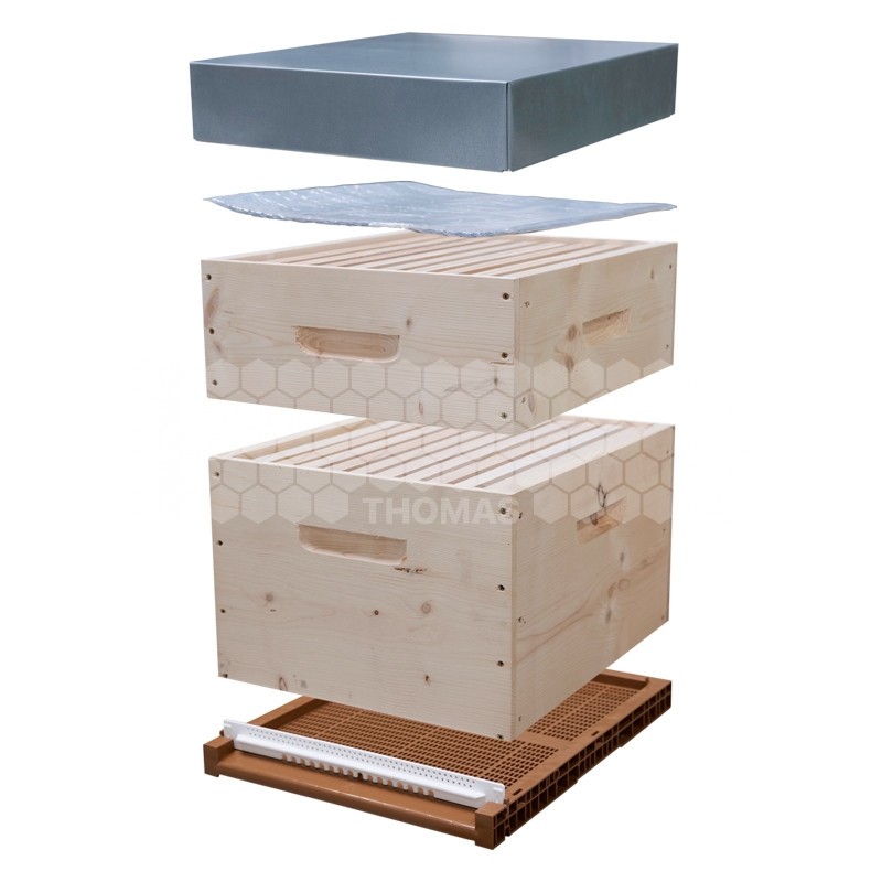 PRIBOIS® : RUCHE DADANT 10 C  (cadres HOFFMAN FILES-TOIT TOLE 100mm)