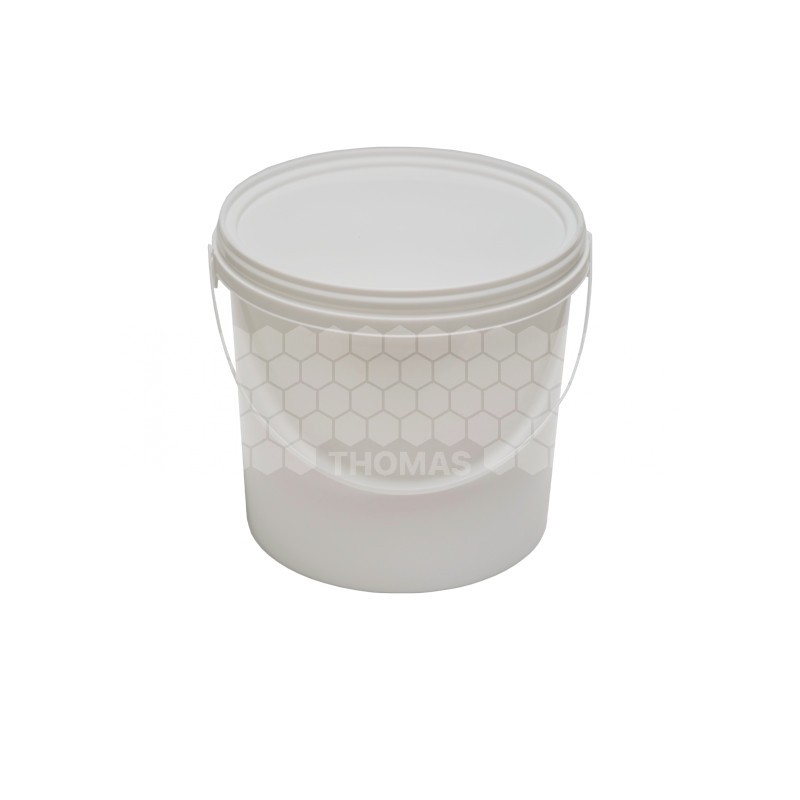 SEAU PLASTIQUE BLANC 3 KG DE MIEL AVEC COUVERCLE