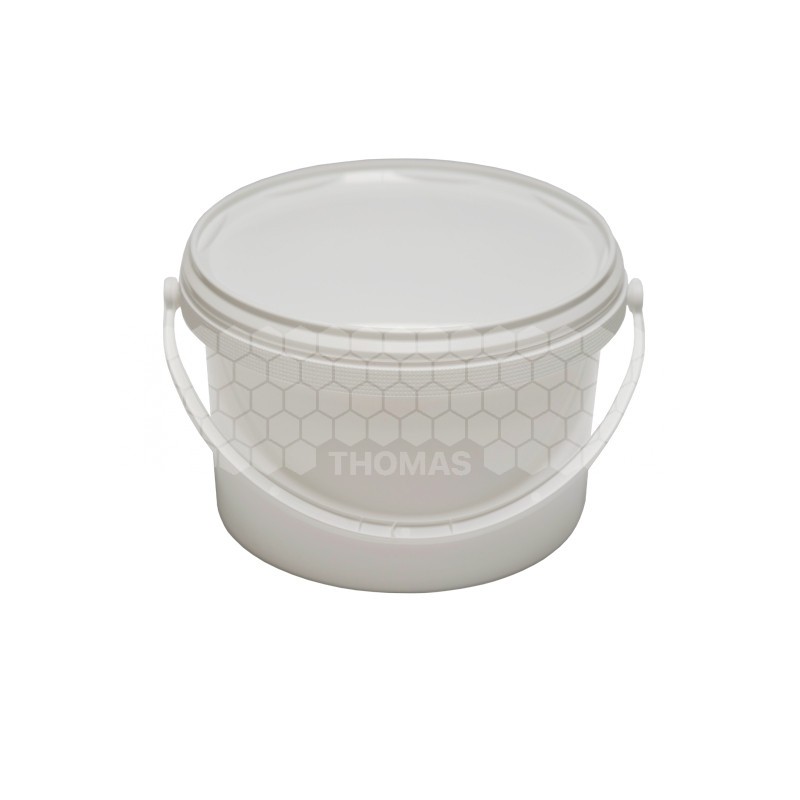SEAU PLASTIQUE BLANC 5 KG DE MIEL AVEC COUVERCLE