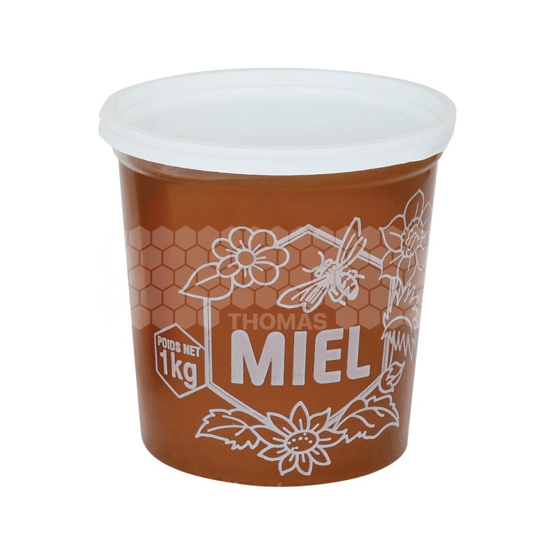 POT PLASTIQUE HELLION 1KG PRIMIEL TRANSP couvercle injecte