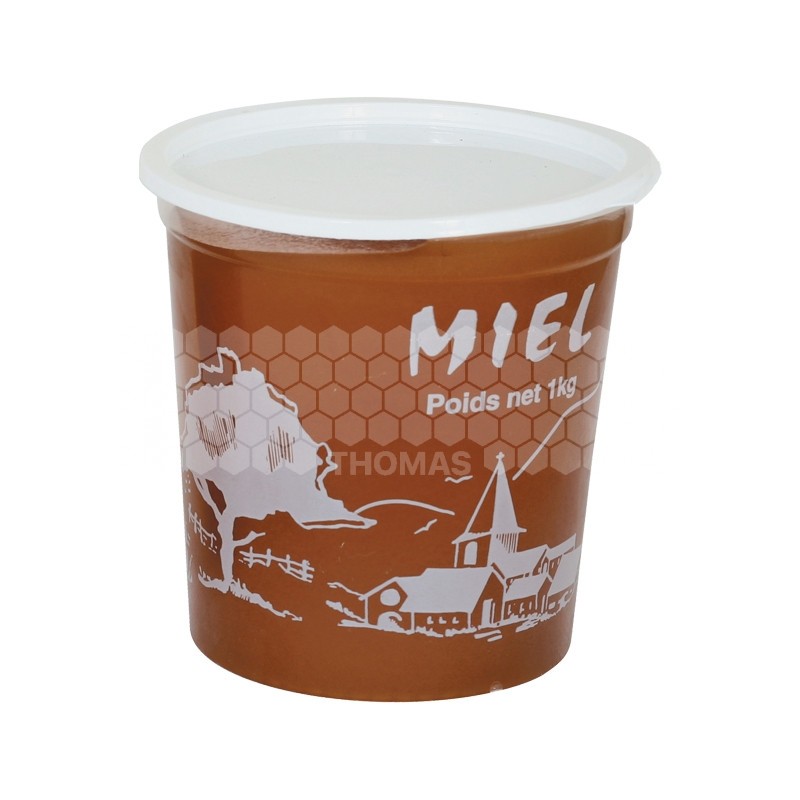 POT PLASTIQUE HELLION 1KG VILLAGE TRANSP couvercle injecte