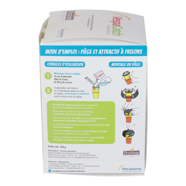 PIEGE A FRELONS VESPACATCH - KIT n°1  2 PIEGES+ 10 DOSES de 10 ml