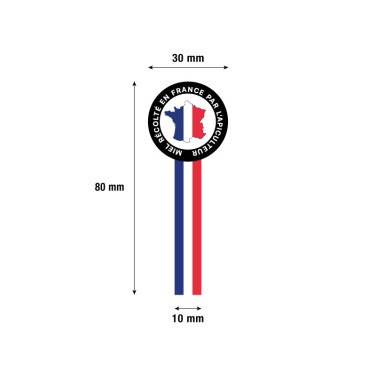 BANDE DE GARANTIE 30*80 mm MODELE FRANCE PREMIUM -  (Rouleau de 100)
