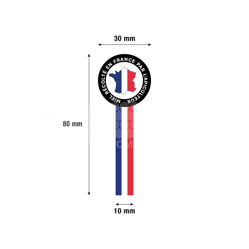 BANDE DE GARANTIE 30*80 mm MODELE FRANCE PREMIUM -  (Rouleau de 100)