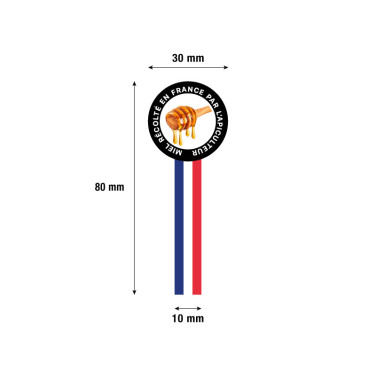 BANDE DE GARANTIE 30*80 mm MODELE MIEL PREMIUM -  (Rouleau de 100)