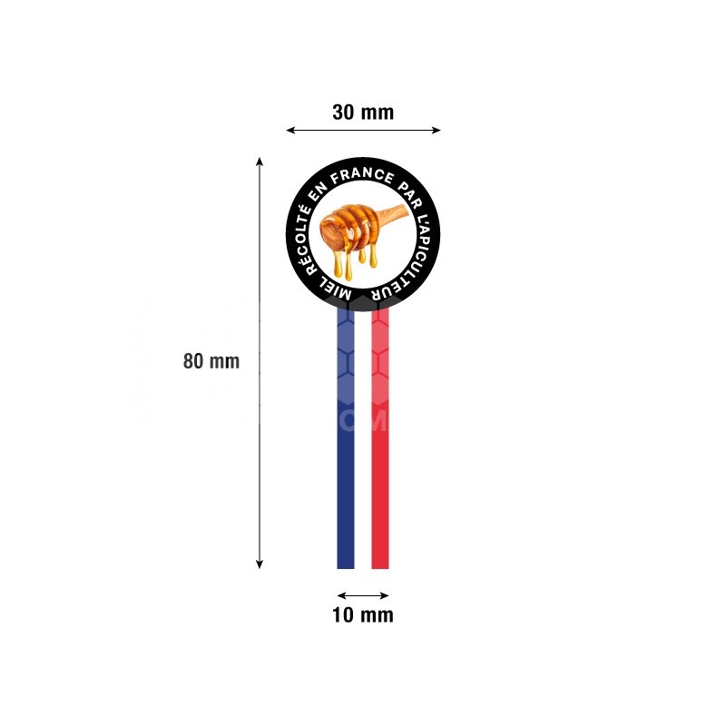 BANDE DE GARANTIE 30*80 mm MODELE MIEL PREMIUM -  (Rouleau de 100)