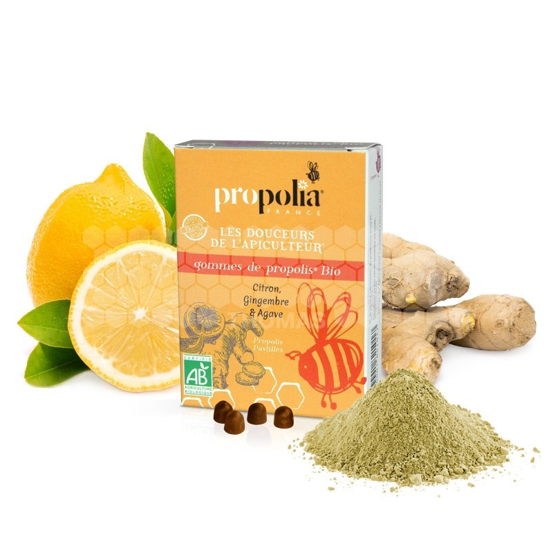 PROPOLIA - GOMMES DE PROPOLIS CITRON-GINGEMBRE-AGAVE (45 g)