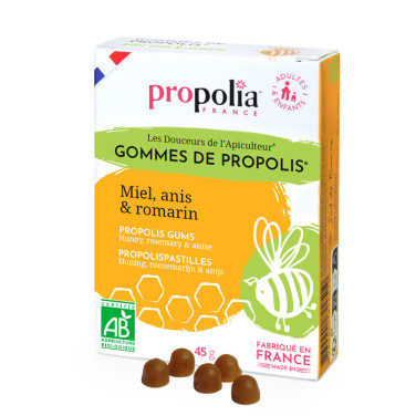 PROPOLIA - GOMMES DE PROPOLIS BIO MIEL-ANIS-ROMARIN (45 g)