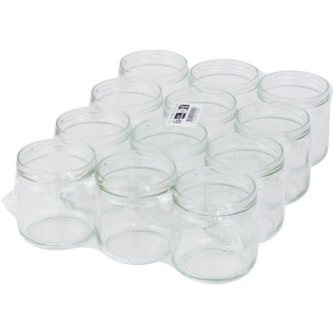 POT VERRE 500 GR CHONIG BAS 390 ML TO 82 (LE PACK DE 12) SANS CAPSULE