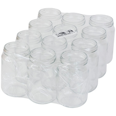 POT VERRE 500 GR 370 ML TO 63 NORMAL (LE PACK DE 12) SANS CAPSULE