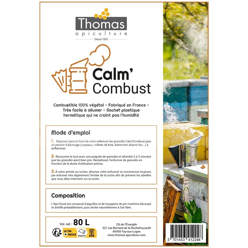 COMBUSTIBLE API-CLOUD NATUREL POUR ENFUMOIR (sac de 80 Litres)