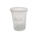 POT PLASTIQUE NICOT 250 GR PEP MIEL TRANSP AVEC IMPRESSION BLANCHE