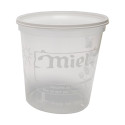 POT PLASTIQUE NICOT KG PEP MIEL TRANSP AVEC IMPRESSION BLANCHE