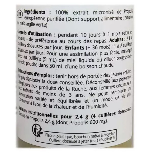 PROPOLIA : PROPOLIS ULTRA EN POUDRE (pot de 40 gr)
