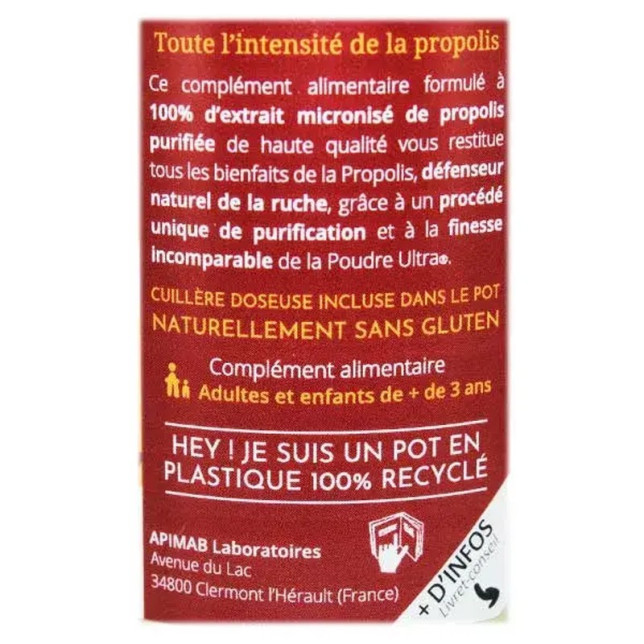PROPOLIA : PROPOLIS ULTRA EN POUDRE (pot de 40 gr)