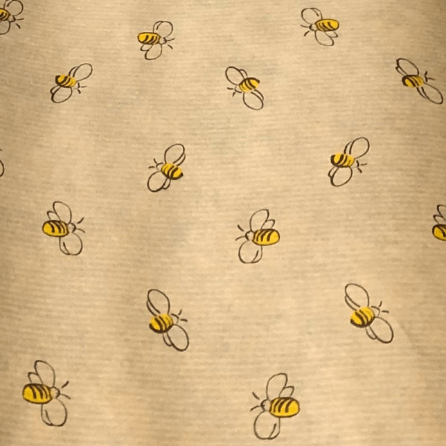 PAPIER EMBALLAGE KRAFT MOTIF ABEILLES  ROULEAU DE 25M