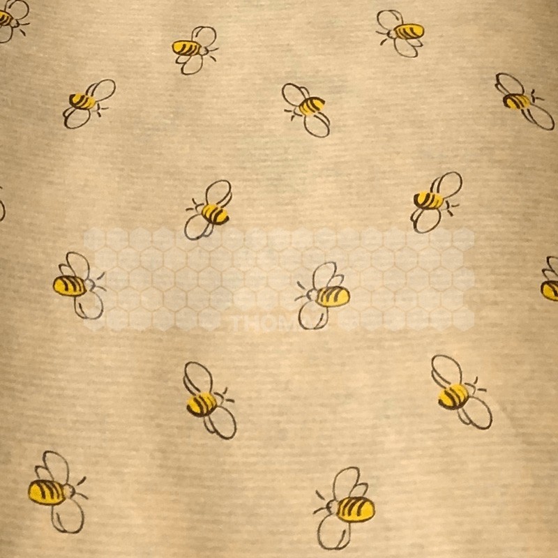 PAPIER EMBALLAGE KRAFT MOTIF ABEILLES  ROULEAU DE 25M