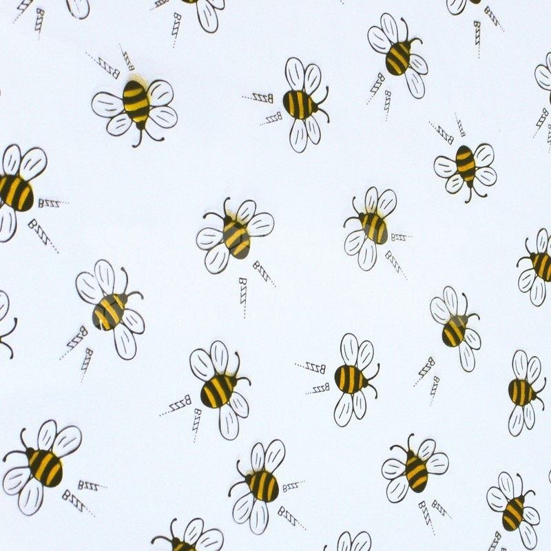 PAPIER TRANSPARENT ABEILLE (Largeur 0.80 M- Le rouleau de 1 M)
