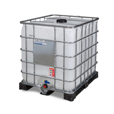 CONTAINER RENOVE PLASTIQUE 1000 L SUR ARMATURE (vide)