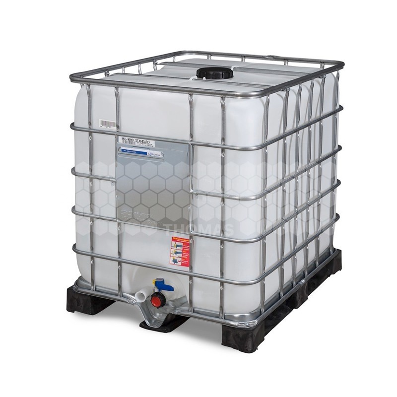 CONTAINER RENOVE PLASTIQUE 1000 L SUR ARMATURE (vide)