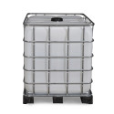 CONTAINER RENOVE PLASTIQUE 1000 L SUR ARMATURE (vide)