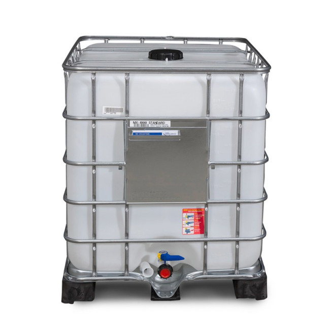CONTAINER RENOVE PLASTIQUE 1000 L SUR ARMATURE (vide)