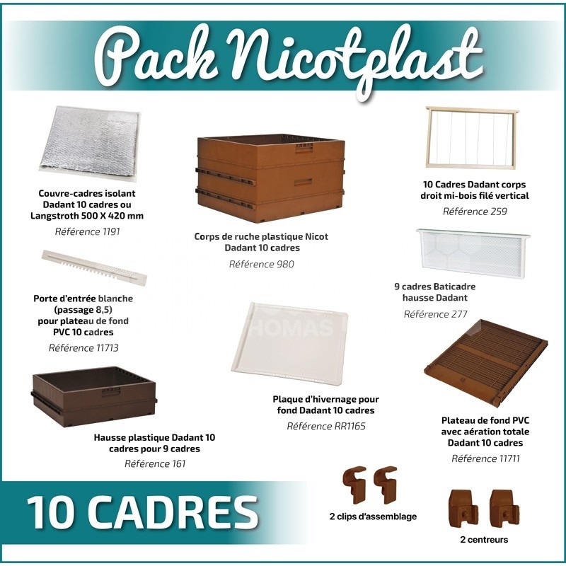 NICOTPLAST : PACK AVEC CADRES DDT 10 SANS TOIT