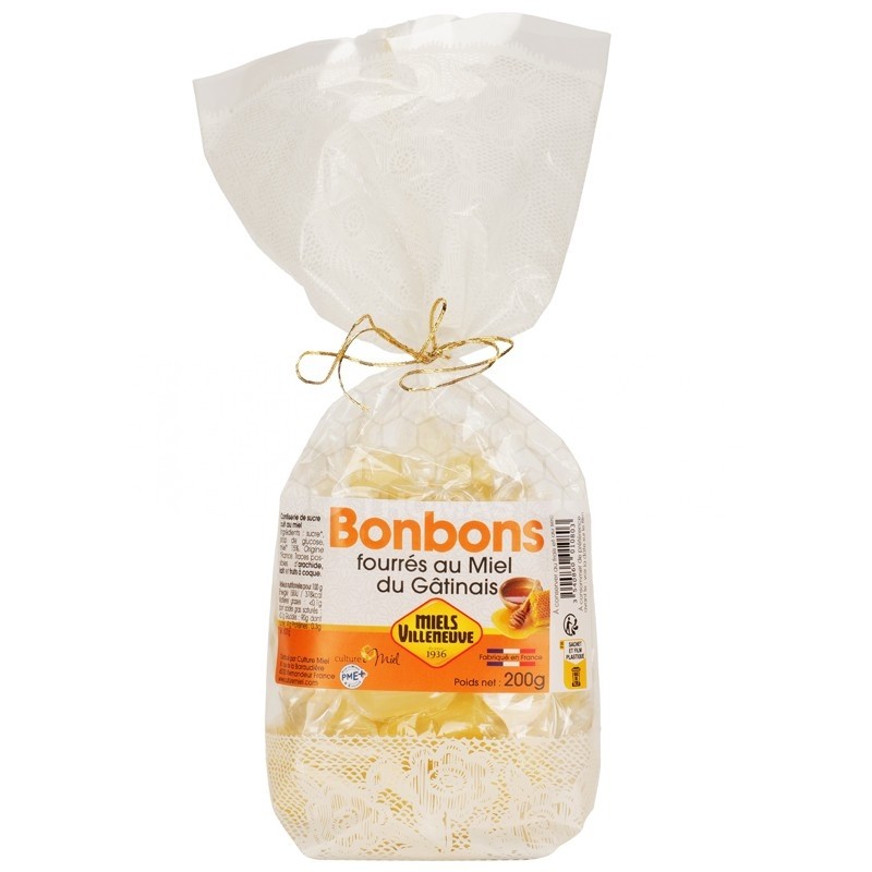 CONFISERIE BONBONS FOURRES AU MIEL DU GATINAIS 200 GR