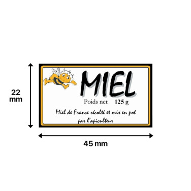 ÉTIQUETTES MIEL MODÈLE "MIEL ABEILLE" - AUTOCOLLANTES AU ROULEAU