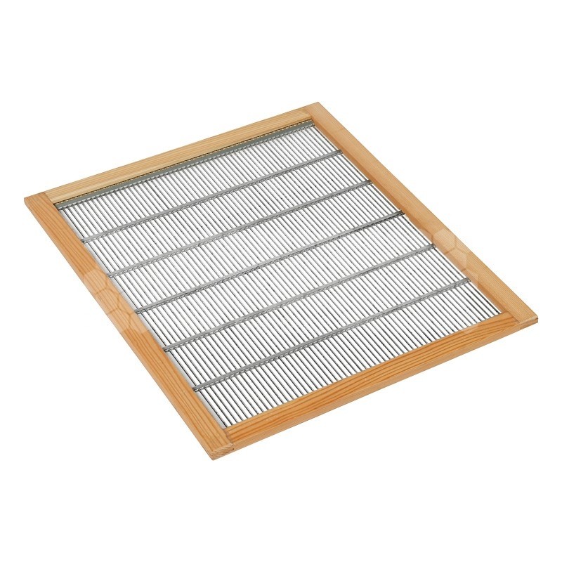 GRILLE A REINE METALLIQUE LANGSTROTH (AVEC ENCADREMENT BOIS)