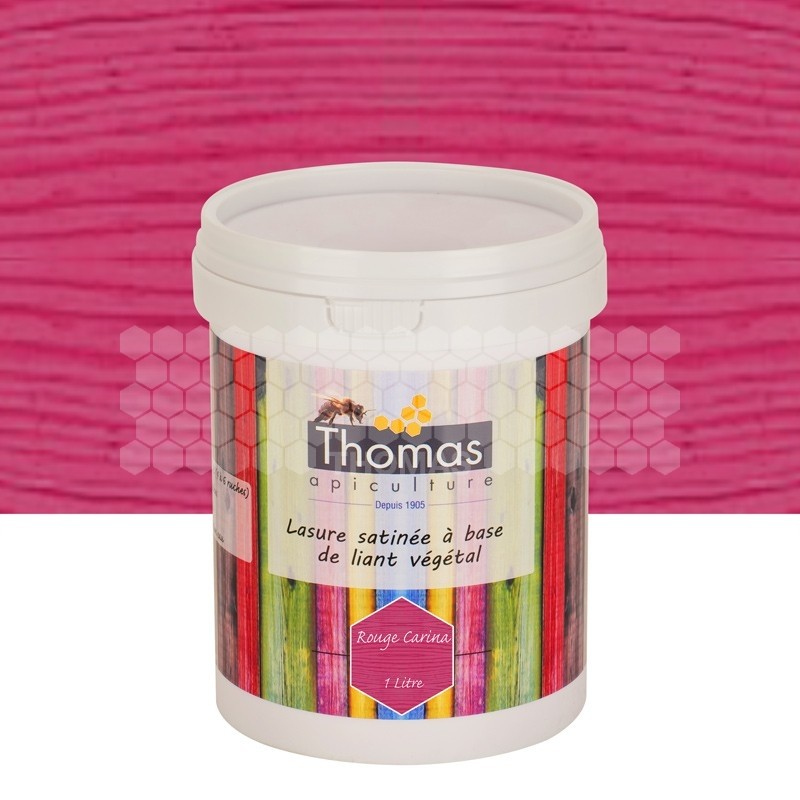 Lasure de protection satinée végétale Thomas® 1 L - Rouge carina