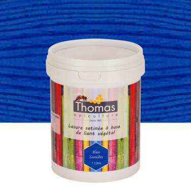 Lasure de protection satinée végétale Thomas® 1 L - Bleu caraïbes