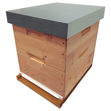 Ruche mi-bois Dadant 10 cadres Confort Essencia® avec toit plat brut
