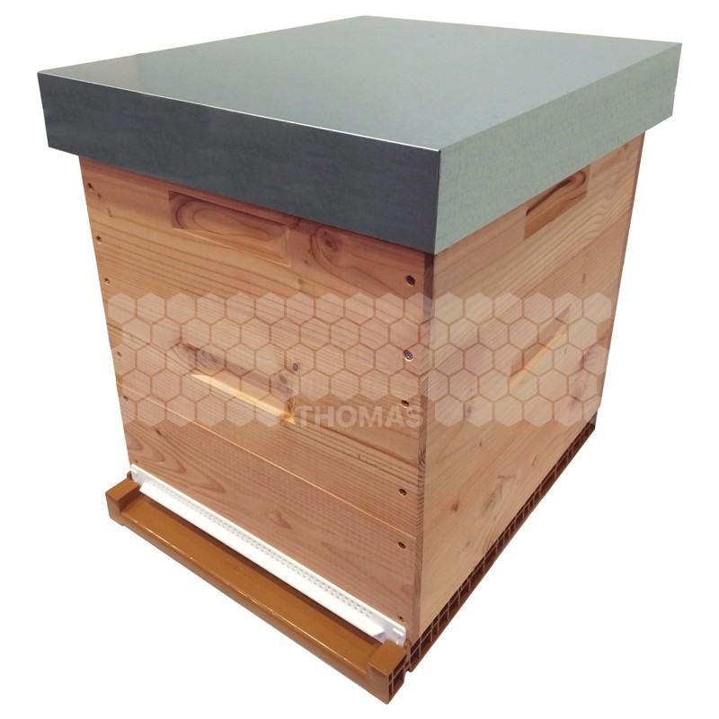 Ruche mi-bois Dadant 10 cadres Confort Essencia® avec toit plat brut