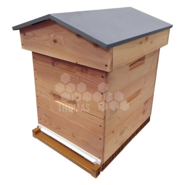 Ruche mi-bois Dadant 10 cadres Confort Essencia® toit chalet brut