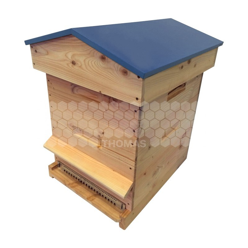 Ruche mi-bois Dadant 10 cadres Passion Essencia® toit chalet bleu