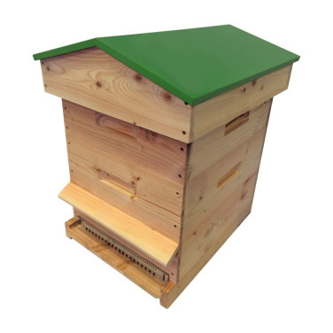 Ruche mi-bois Dadant 10 cadres Passion Essencia® toit chalet vert