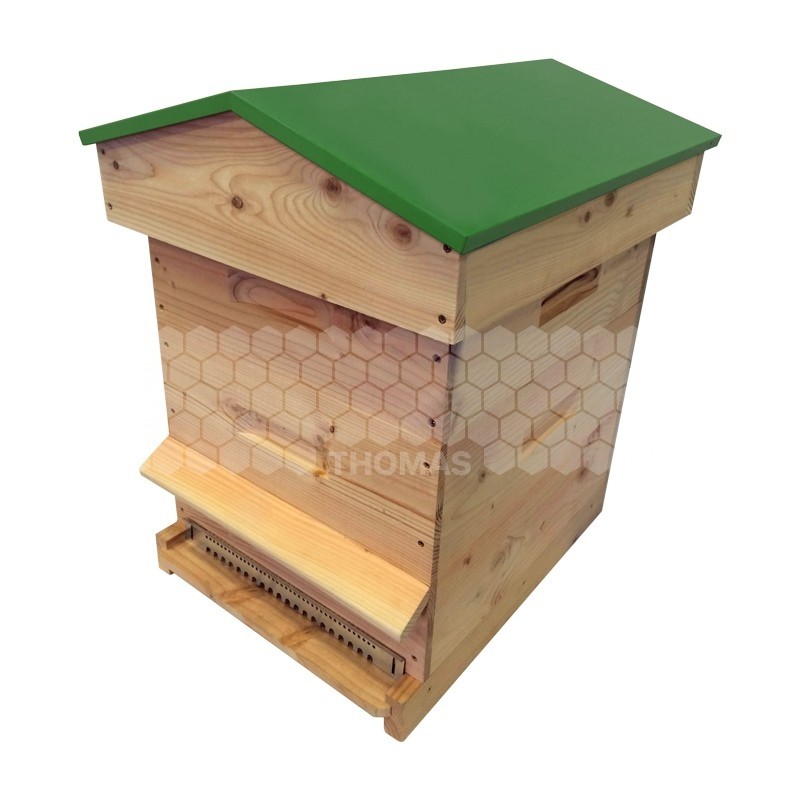 Ruche mi-bois Dadant 10 cadres Passion Essencia® toit chalet vert
