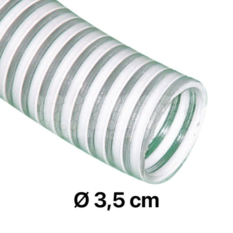 Tuyau spiral plastique alimentaire renforcé par du nylon -  Ø 3,5 cm