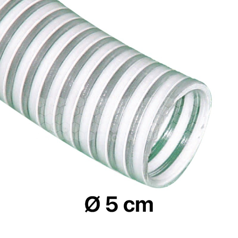 Tuyau spiral plastique alimentaire renforcé par du nylon -  Ø 5 cm